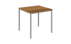 JPT 80 Jídelní stůl 800 x 800 mm, deska ořech světlý / podnož stříbrná